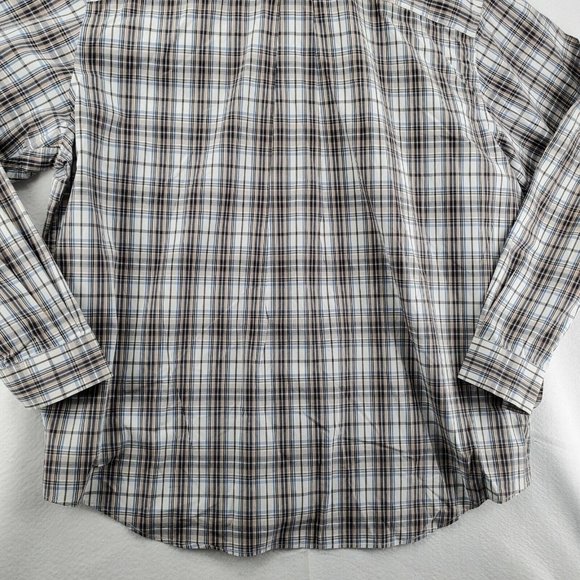EDDIE BAUER Shirt Men's Long Sleeve Casual Button Up Collared Plaid Brown 2XL - Picture 9 of 12